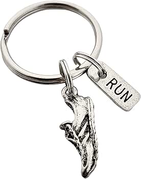 Amazon.com: Pewter RUN Key Chain - Running Shoe Charm and